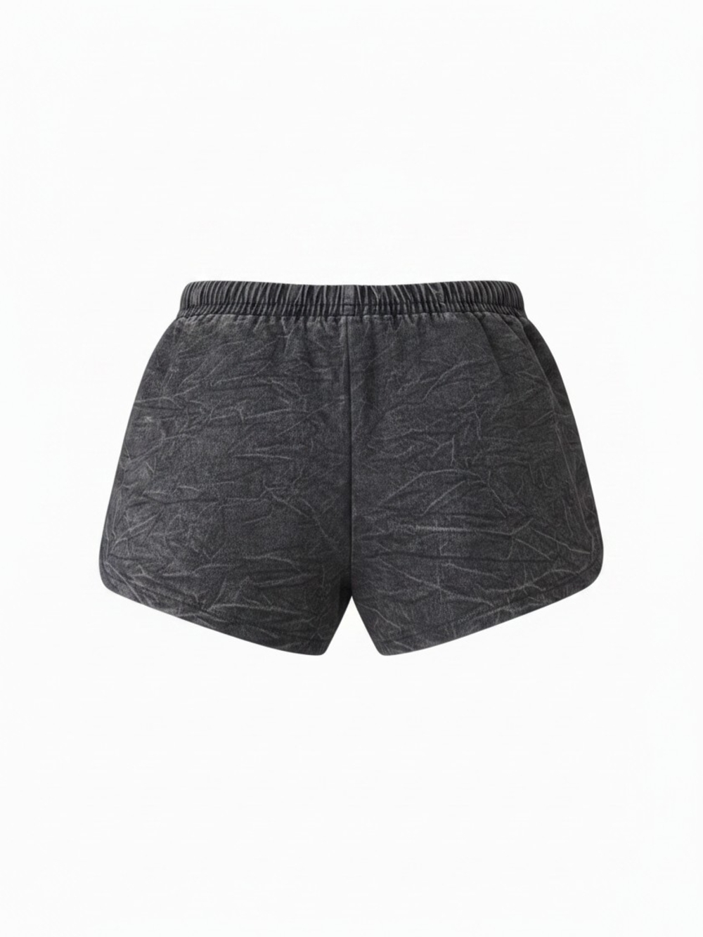Blush Y2k Acid Wash Crinkle Lounge Shorts Charcoal Black Plus Size 1X